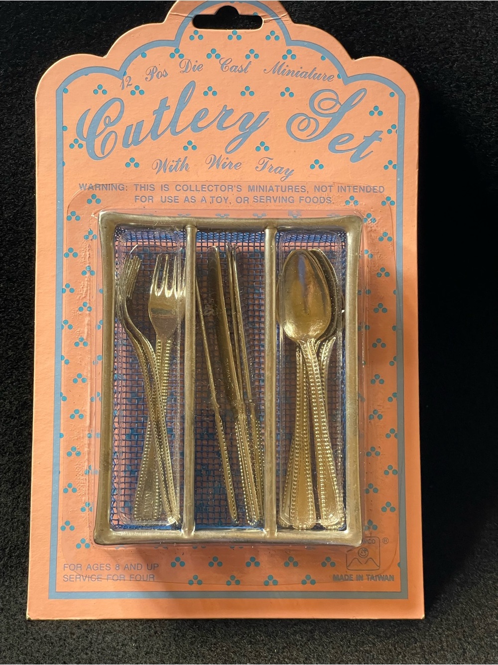Vintage! 1988, NIB! Miniature 12 piece die cast Flatware Collector’s set.